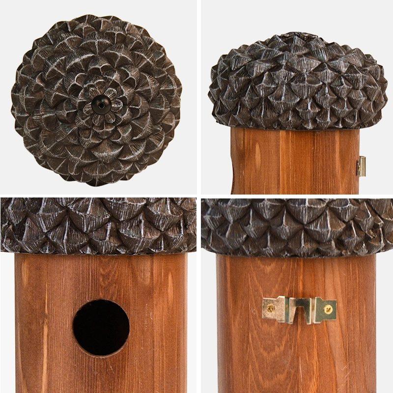 NK83 Esschert Design 100% Pine Wood + PVC Finished Wholesale Bird House Acorn Wooden Birdhouse