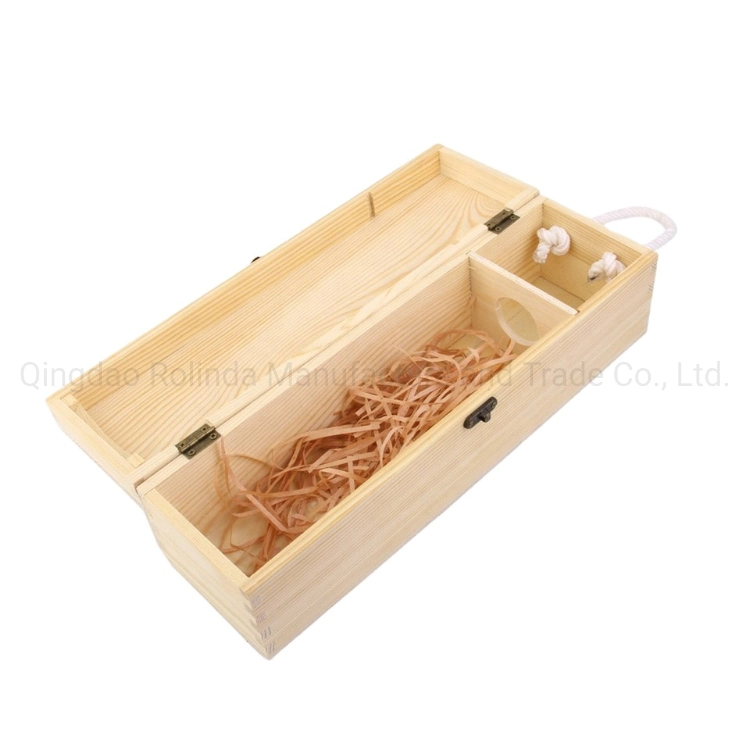 Wholesale Customized Pine Paulownia Wood Wine Wooden Gift Box From China