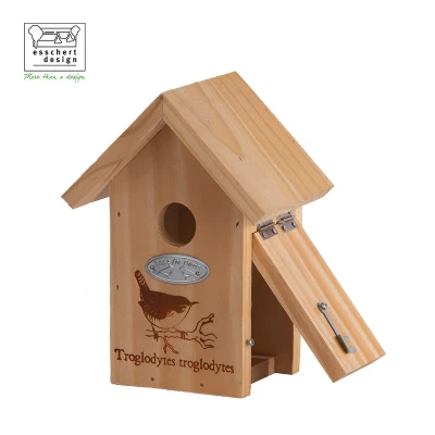 NK64 Esschert Design Wren Silhouette nichoir à oiseaux nichoir extérieur en bois nichoir